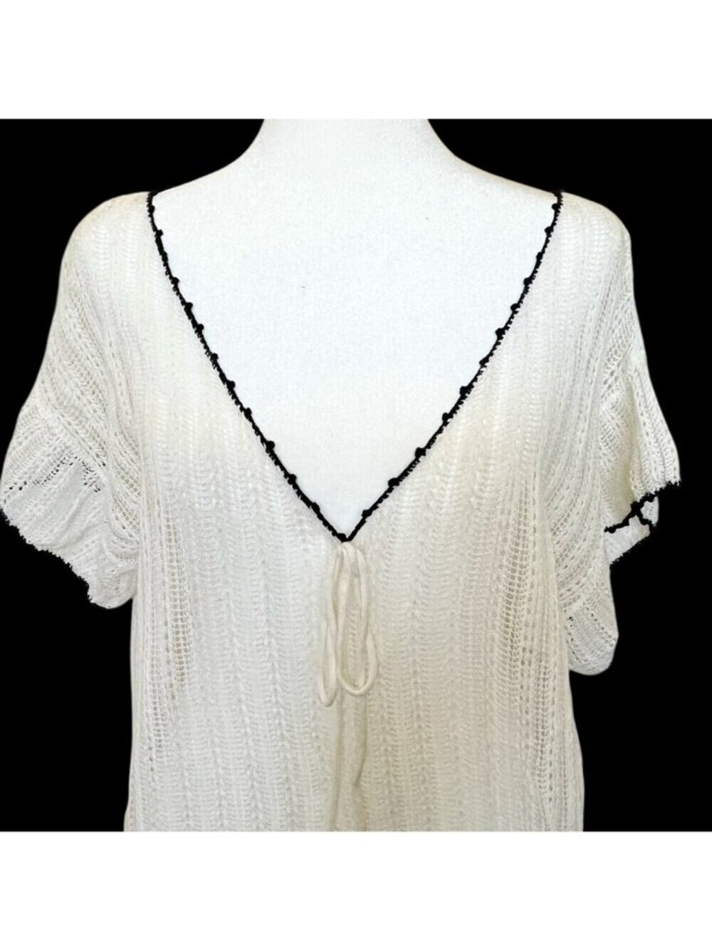 Minnie Rose Womens Sz XL Sheer Crochet Top Boho Fairy Cottagecore Layering Piece - Picture 2 of 11